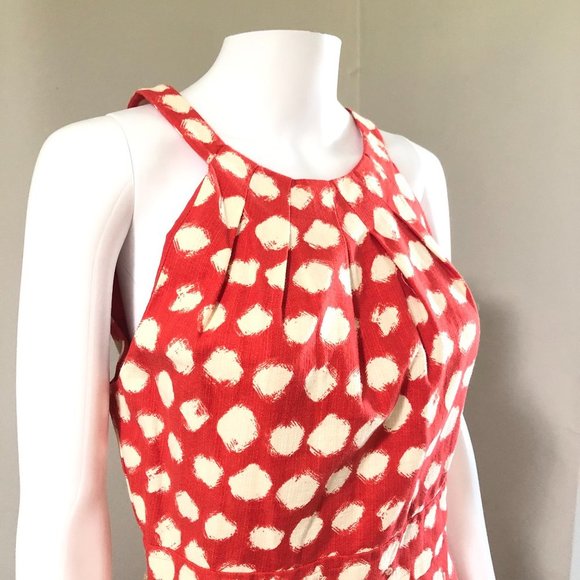 ELIZA J RED AND WHITE PATTERNED SUNDRESS WITH INSET WAISTBAND SIZE 12 - Picture 2 of 4